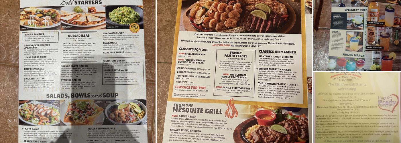 On The Border Mexican Grill & Cantina Menu