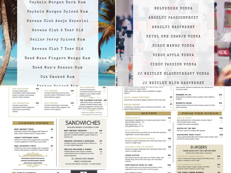 The White Horse Quorn Menu