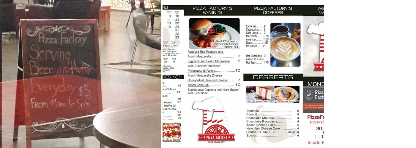 Pizza Factory Menu