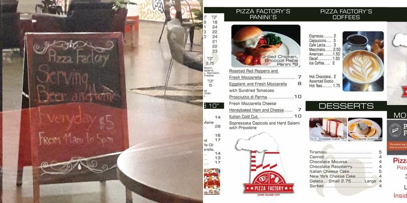 Pizza Factory Menu