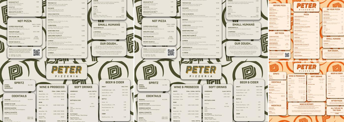 Peter Pizzeria Menu