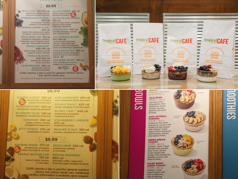 Tropical Smoothie Cafe Menu