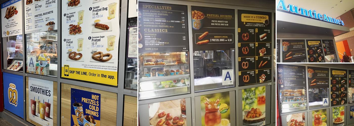 Auntie Anne's Menu
