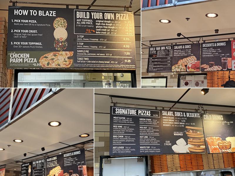 Blaze Pizza Menu