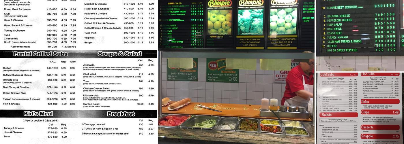 Blimpie Menu