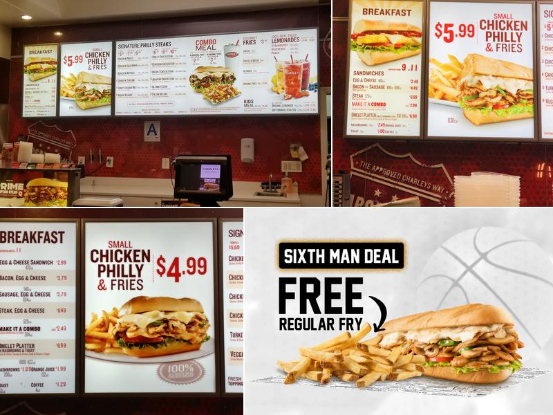 Charleys Cheesesteaks Menu