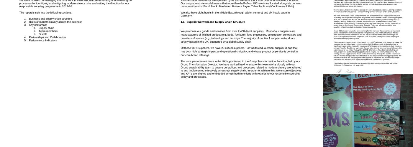 Premier Inn Bradford North (Bingley) hotel Menu