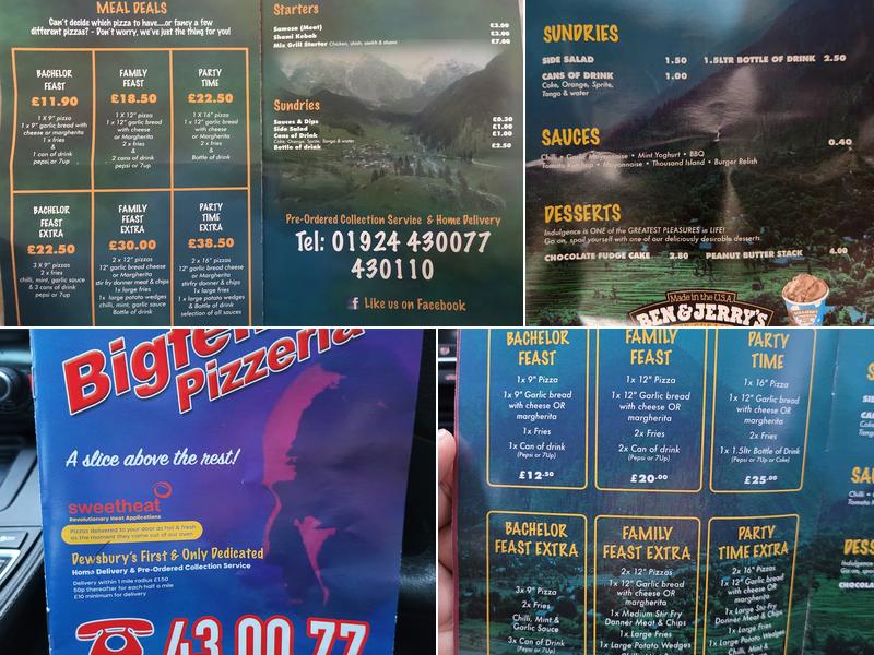 Bigfellas Pizzeria Dewsbury Menu