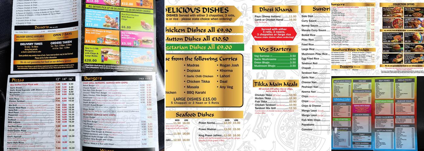 Oasis Restaurant Menu