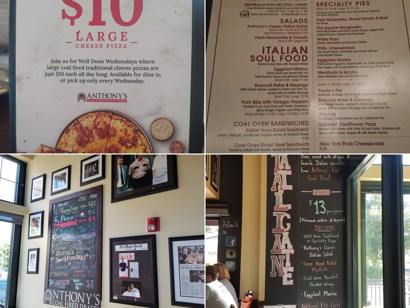 Anthony's Coal Fired Pizza & Wings Menu