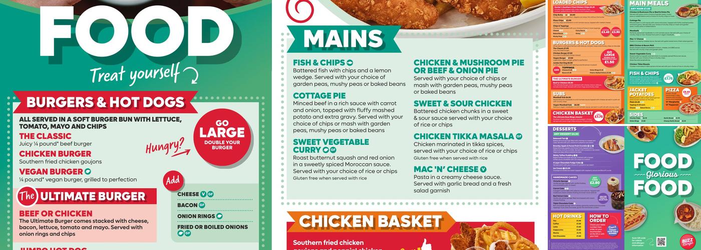 Buzz Bingo and The Slots Room South Shields Menu