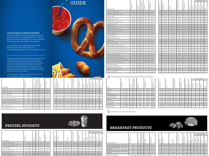 Auntie Anne's Menu
