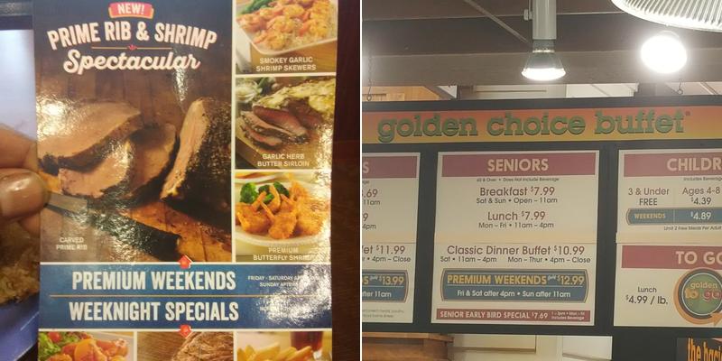 Golden Corral Buffet & Grill Menu