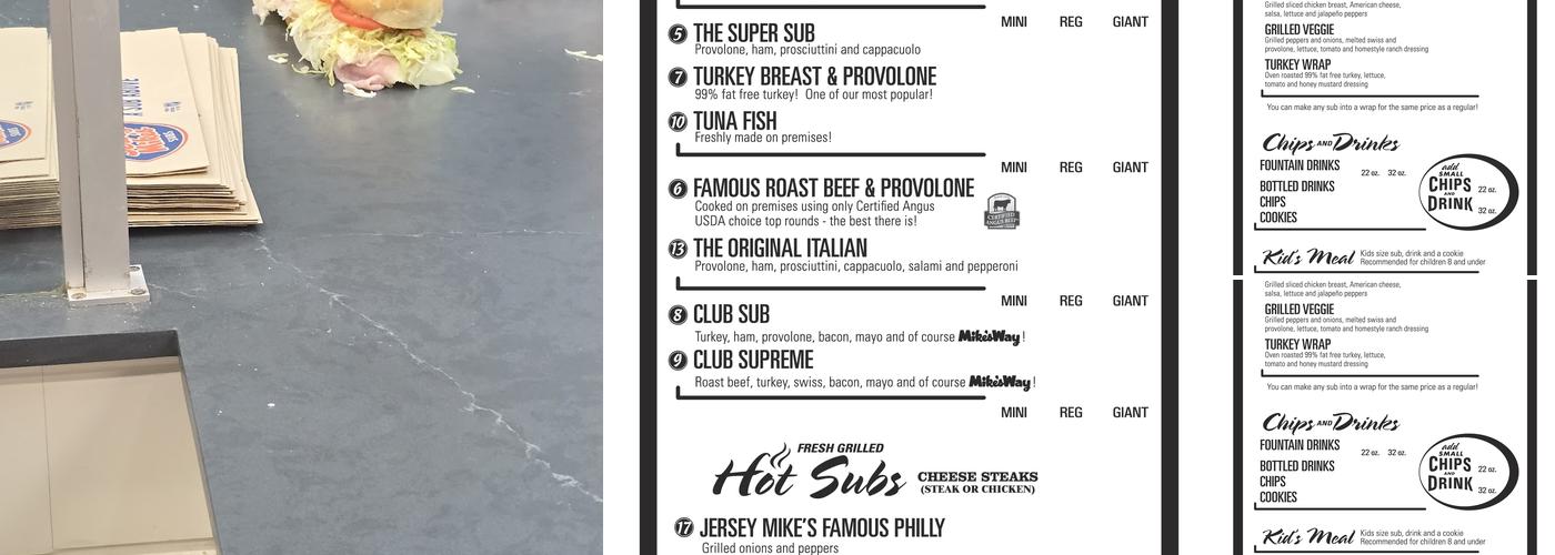 Jersey Mike's Subs Menu