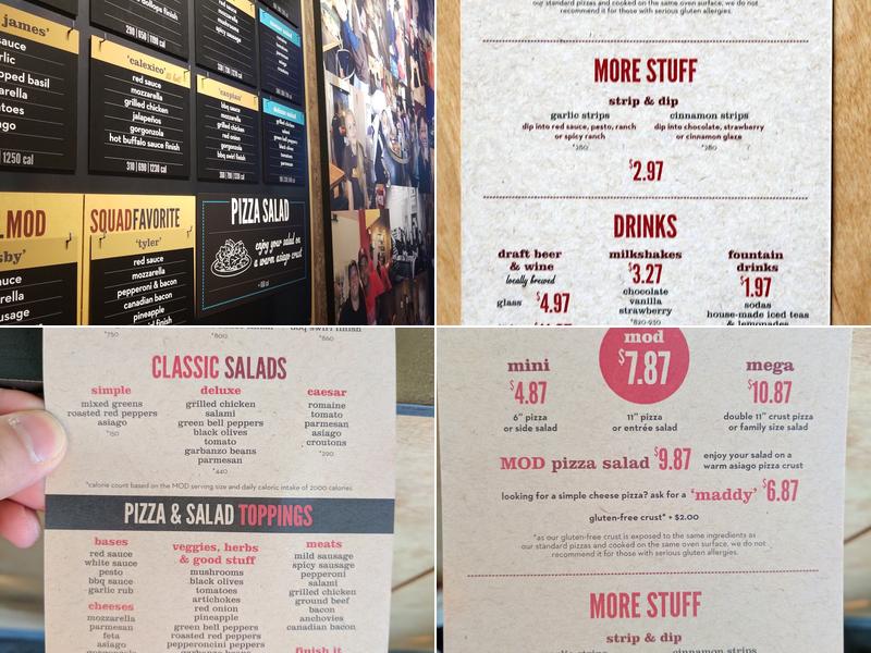MOD Pizza Menu