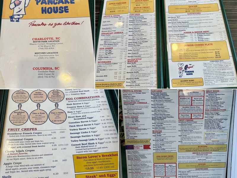Original Pancake House - South Park Menu