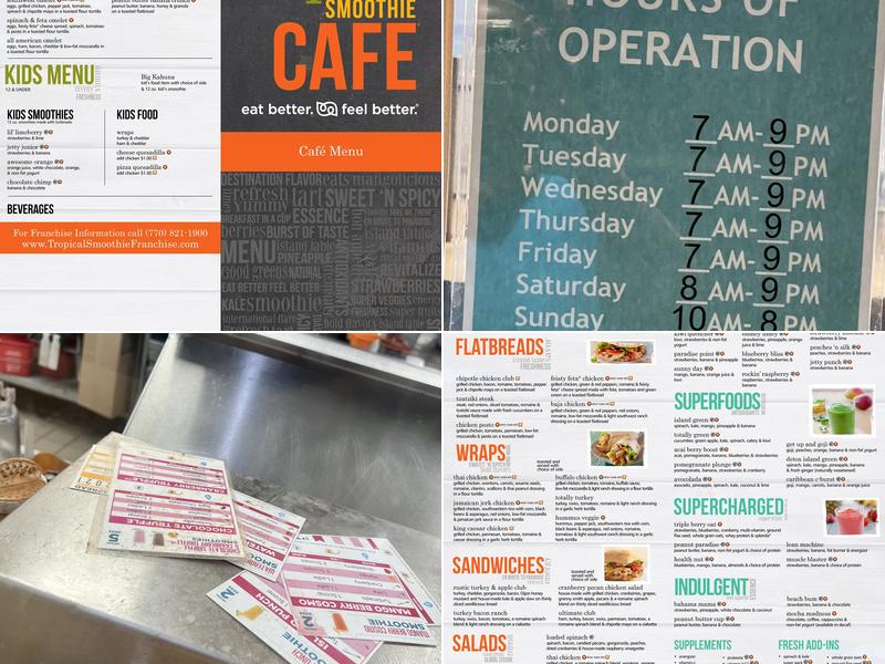 Tropical Smoothie Cafe Menu
