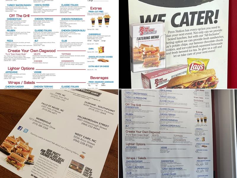 Penn Station East Coast Subs Menu