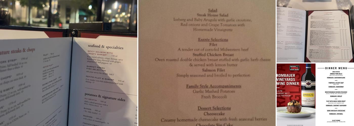 Ruth's Chris Steak House Menu