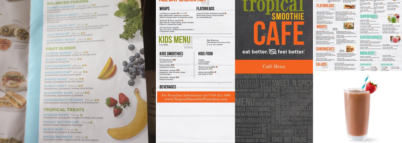 Tropical Smoothie Cafe Menu