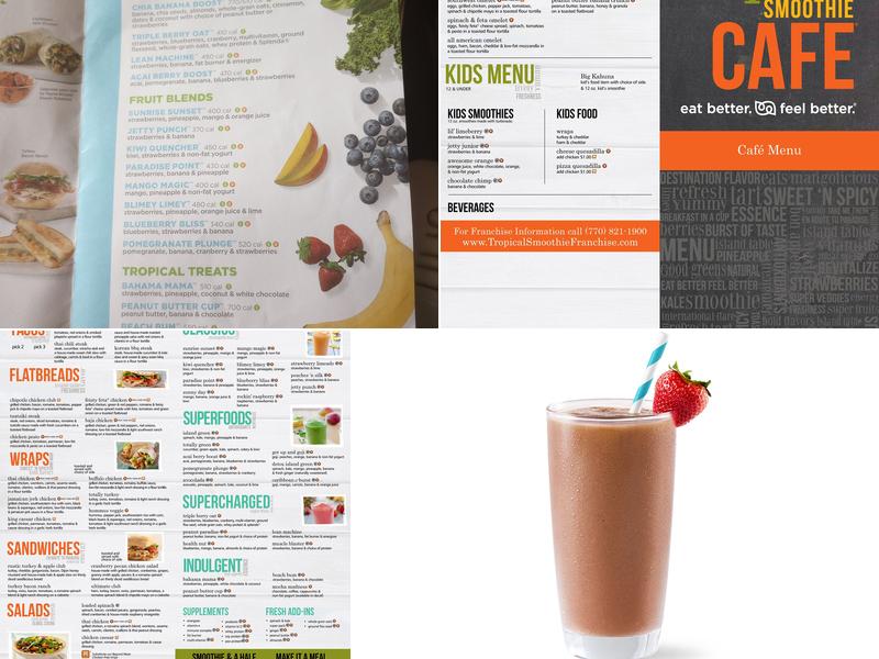 Tropical Smoothie Cafe Menu