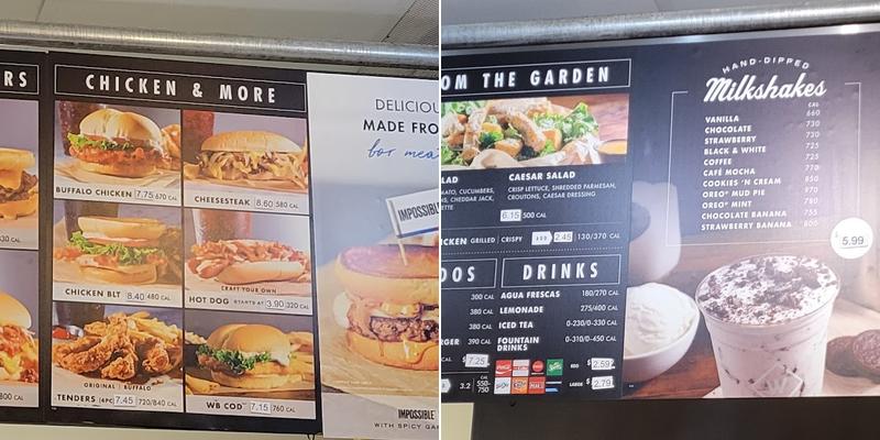 Wayback Burgers Menu