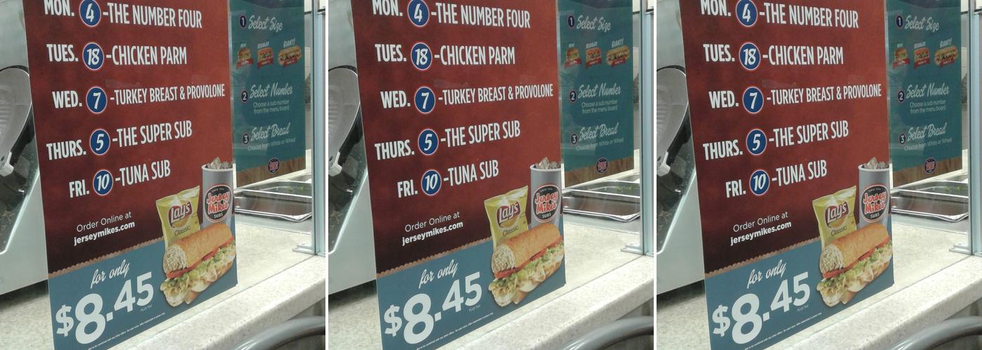 Jersey Mike's Subs Menu