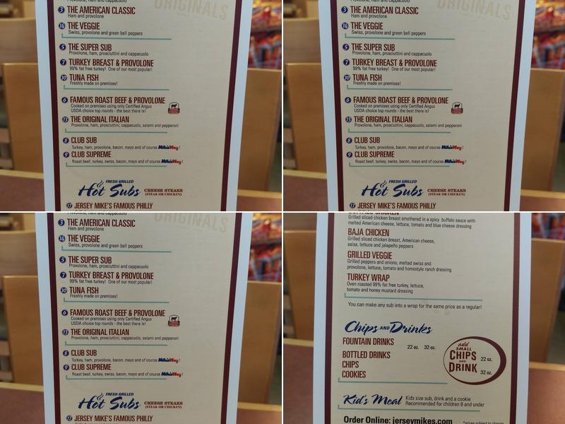 Jersey Mike's Subs Menu