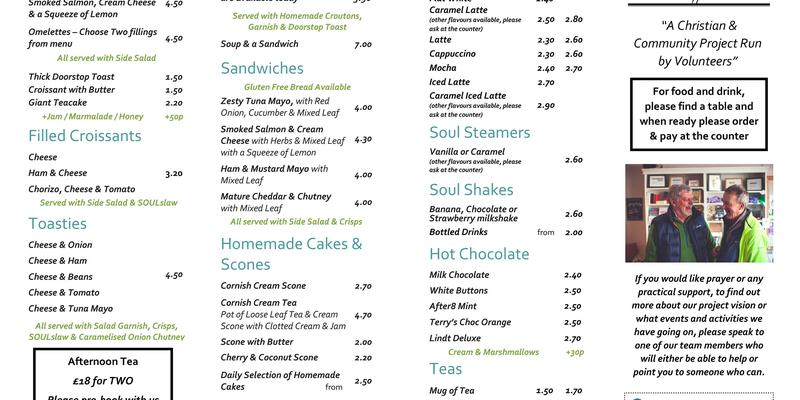 Community SOUL Wallasey Menu