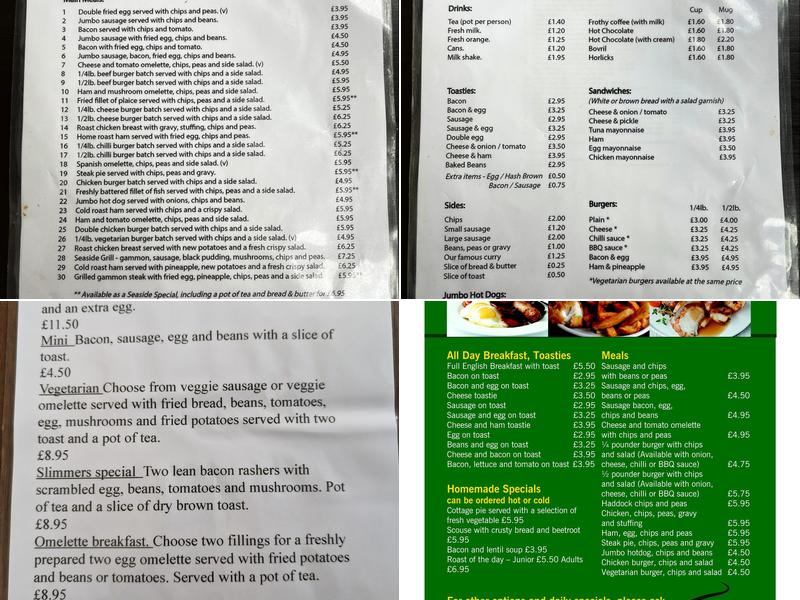 The Seaside Cafe Menu