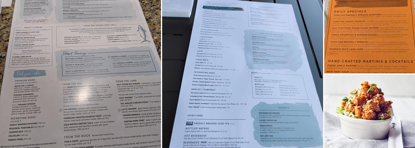 Bonefish Grill Menu