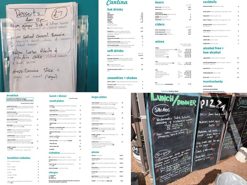 Cantina Kitchen and Bar Menu