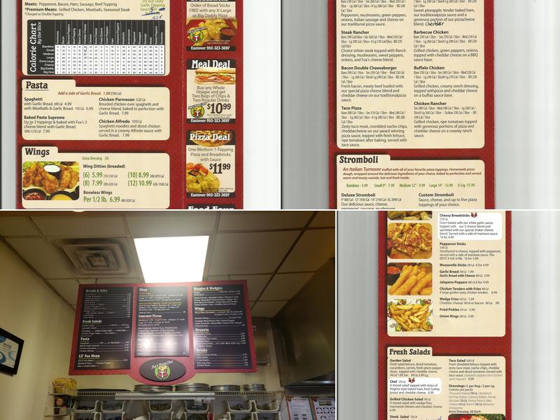 Fox's Pizza Den Menu