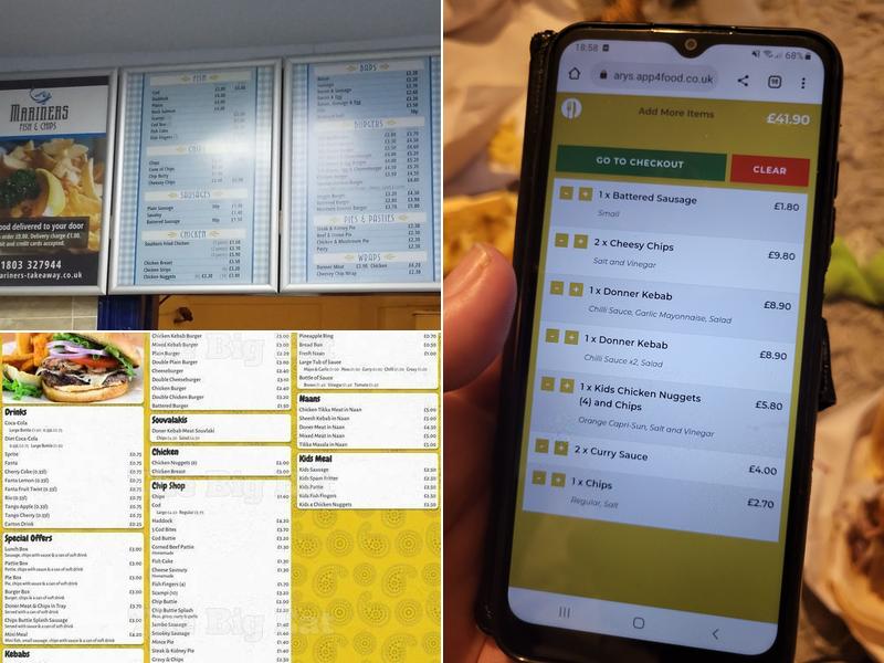 St mary's takeaway Menu