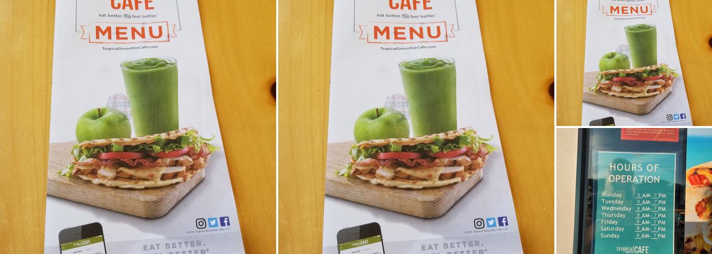 Tropical Smoothie Cafe Menu