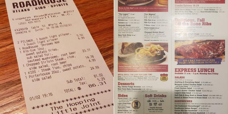 Logan's Roadhouse Menu
