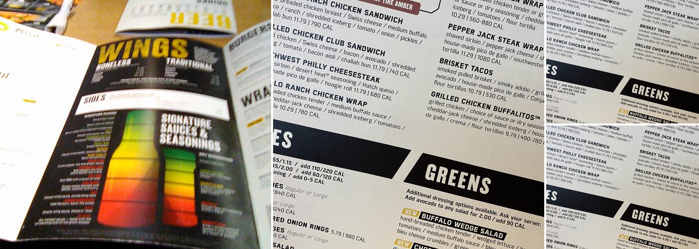 Buffalo Wild Wings Menu