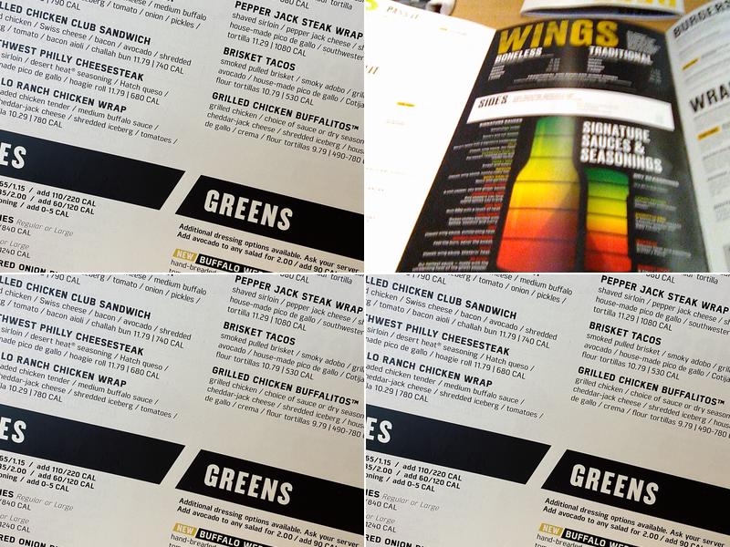 Buffalo Wild Wings Menu