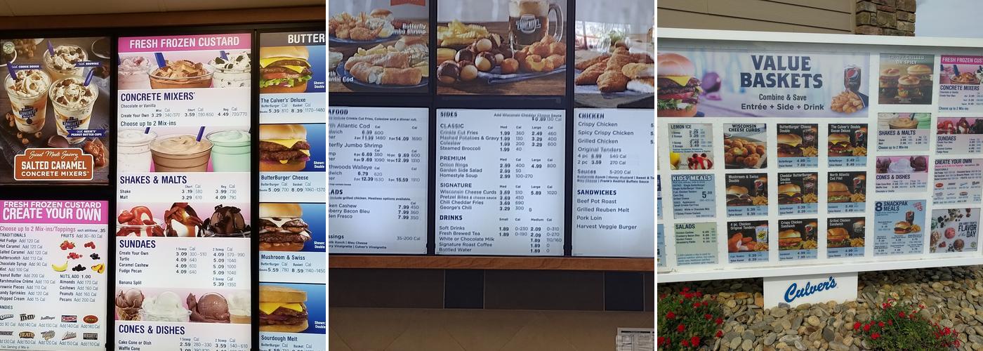Culver’s Menu