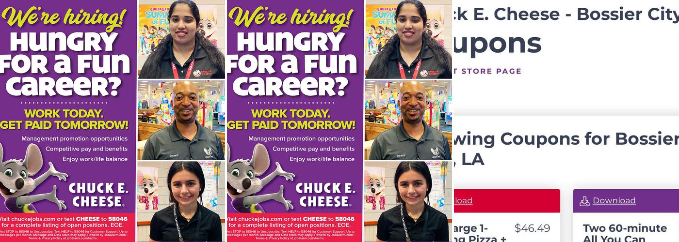 Chuck E. Cheese Menu