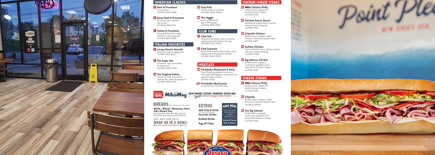 Jersey Mike's Subs Menu