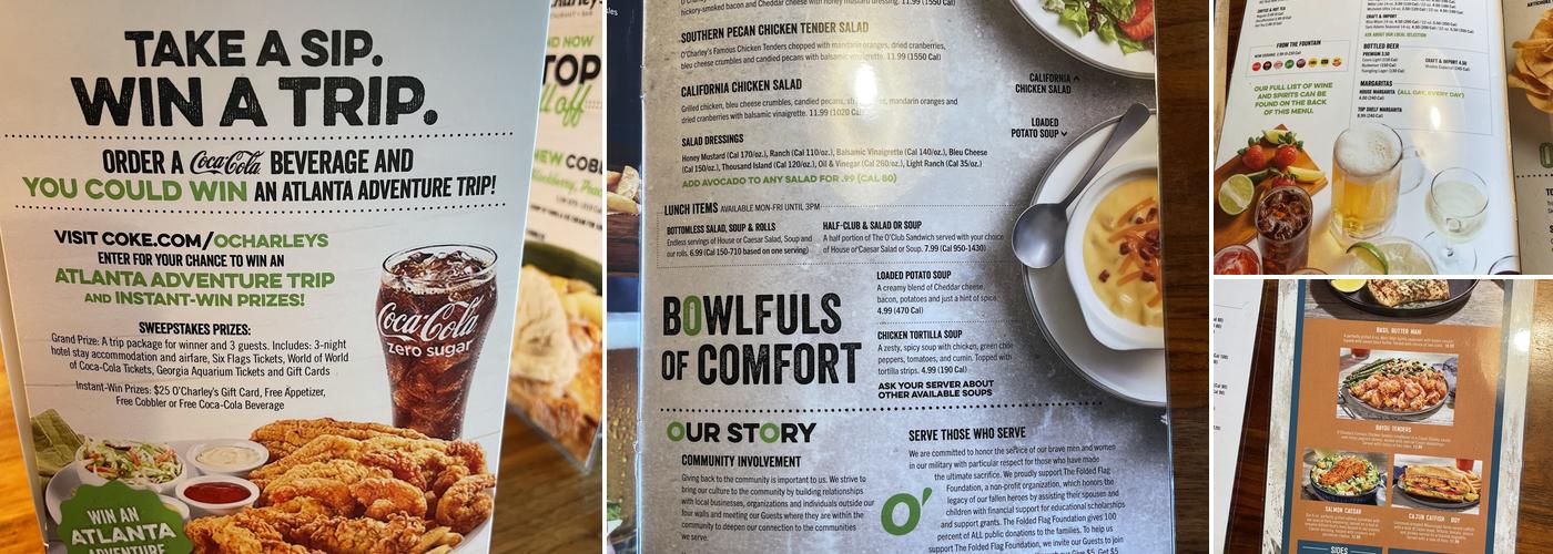 O'Charley's Restaurant & Bar Menu