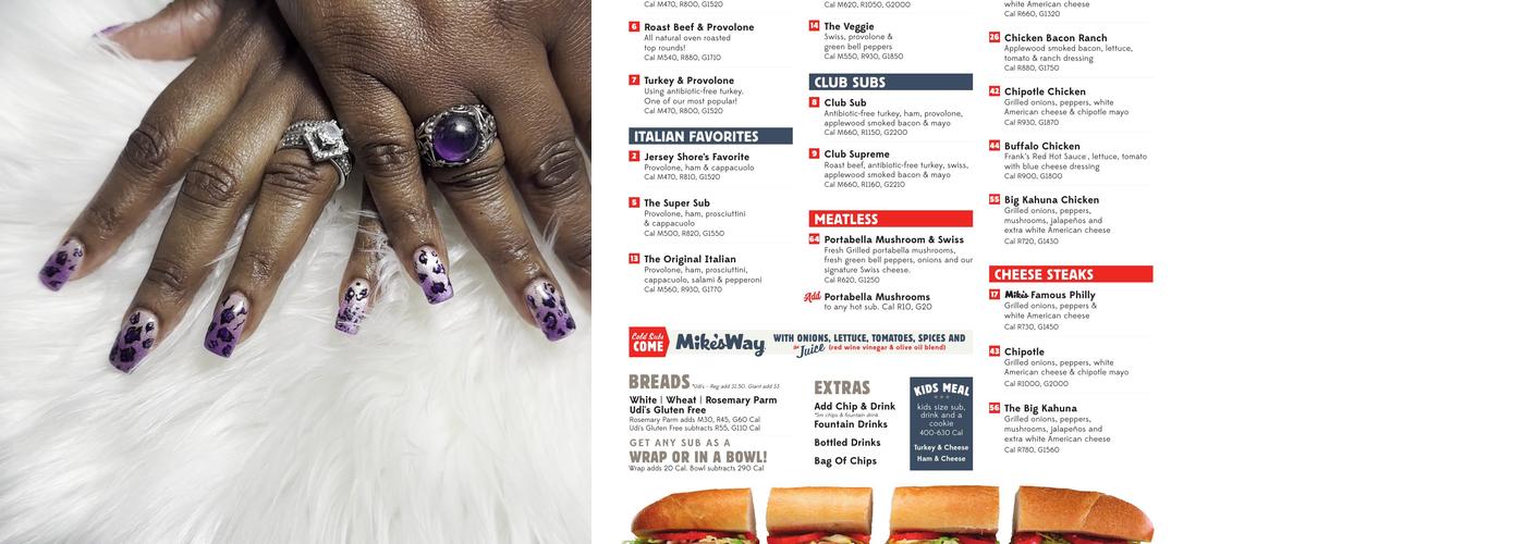 Jersey Mike's Subs Menu