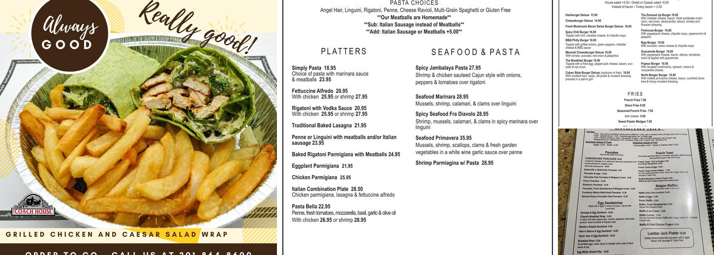 Coach House Menu