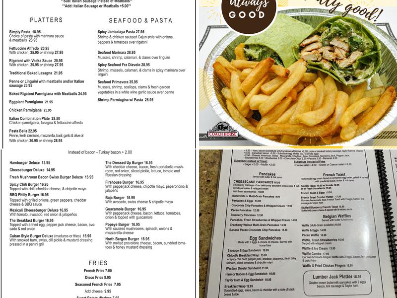 Coach House Menu