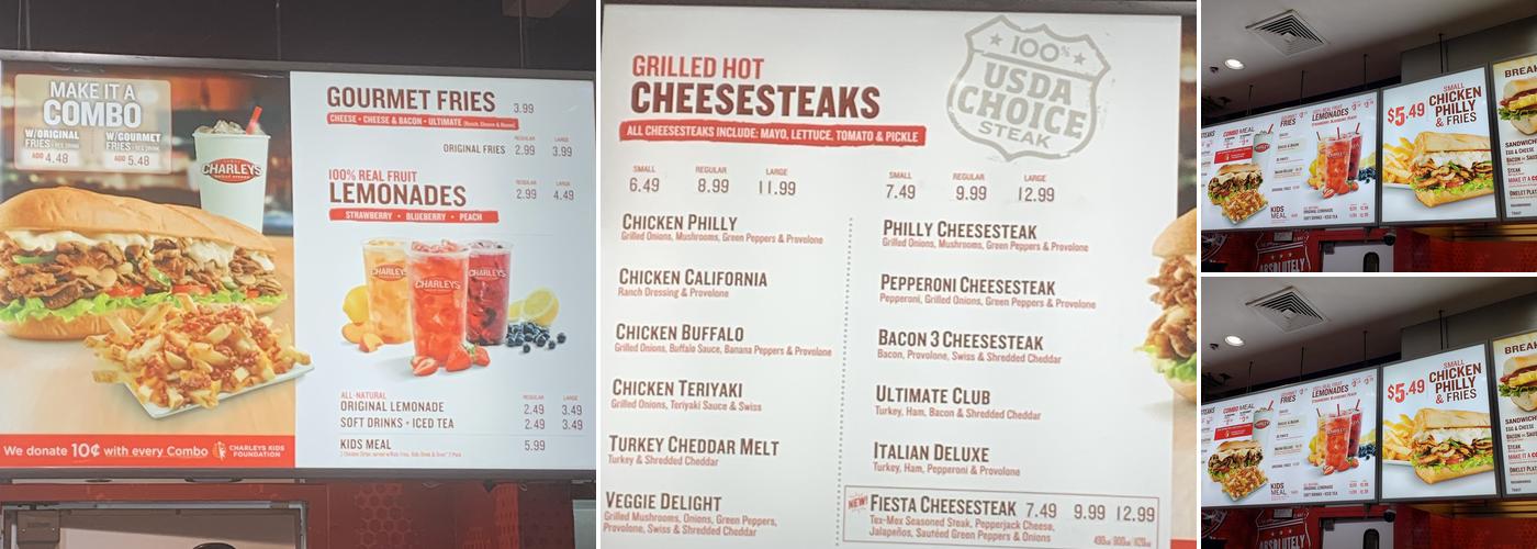 Charleys Cheesesteaks Menu