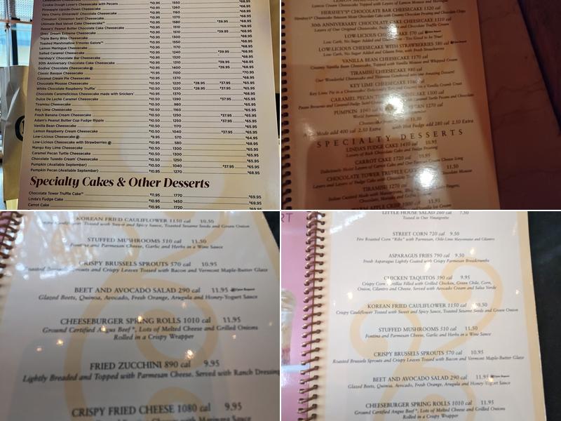 The Cheesecake Factory Menu
