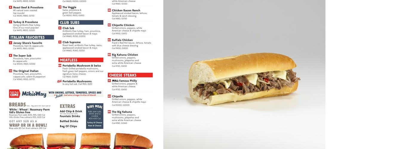 Jersey Mike's Subs Menu