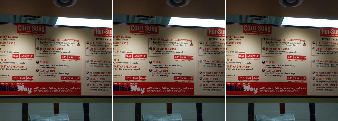 Jersey Mike's Subs Menu