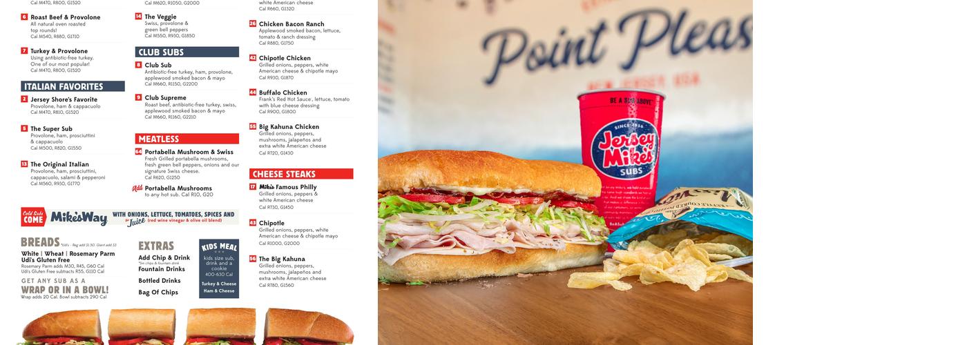 Jersey Mike's Subs Menu